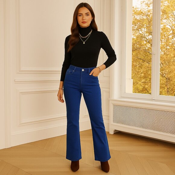 Versace Jeans Couture Made in Italy Royal Blue Bootcut Denim Jeans - Picture 1 of 10